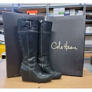 Cole Haan Air Tali Boot Womens Brown Suede Waterproof Knee High Size 6.5 B